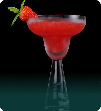 Frozen strawberry cocktail with mint garnish